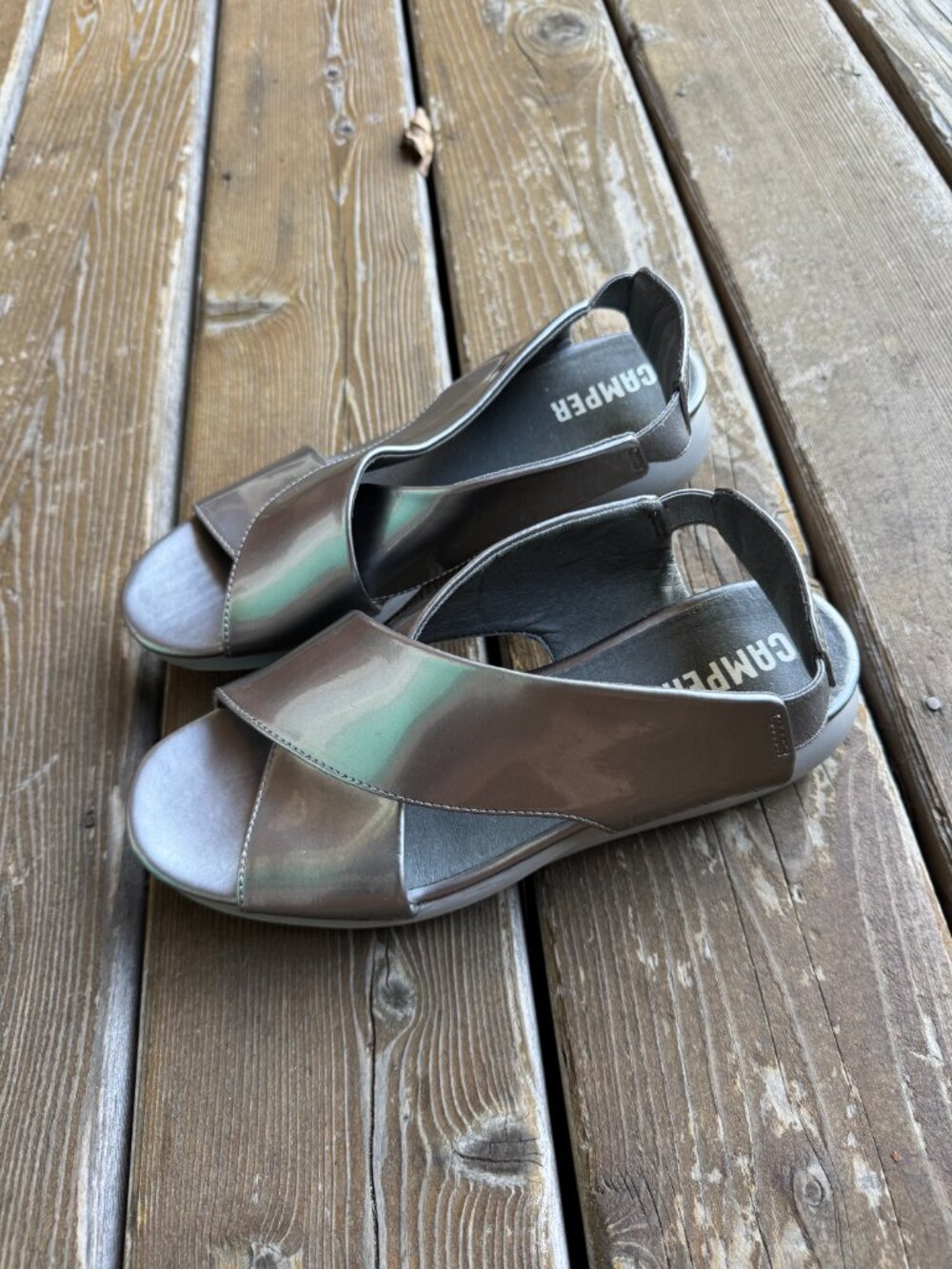 CAMPER Silver Balloon CrissCross Sandals in Women's 38/US 7.5-8 - Picture 5 of 10